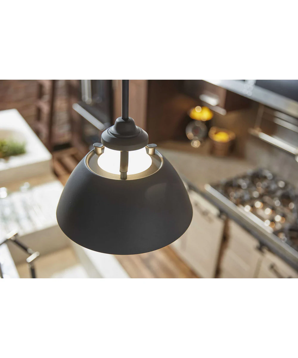 Carbon 1-Light Etched White Glass Mid-Century Modern Pendant Light Graphite - Image 2