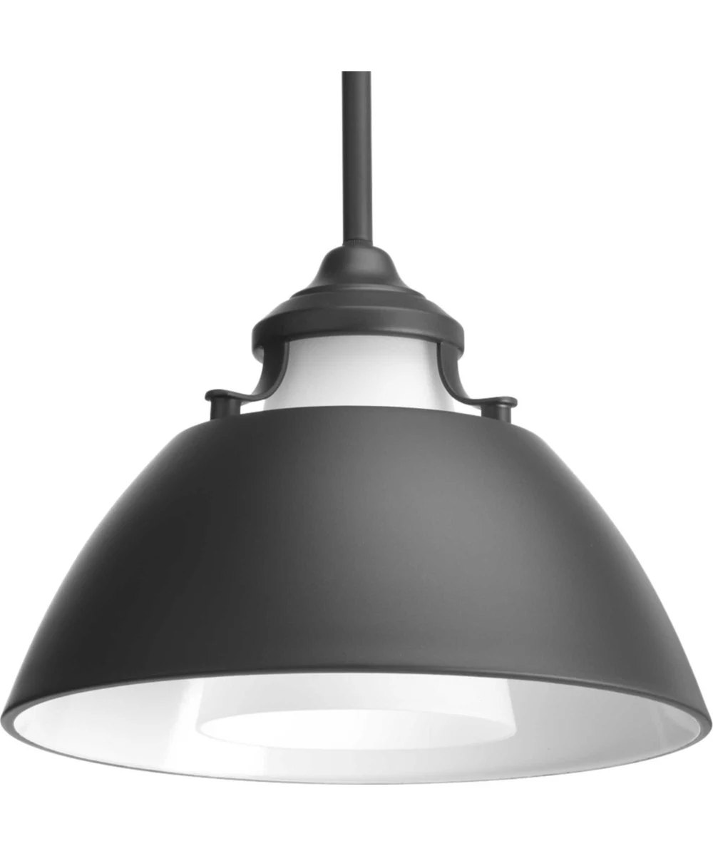 Carbon 1-Light Etched White Glass Mid-Century Modern Pendant Light Graphite - Image 3