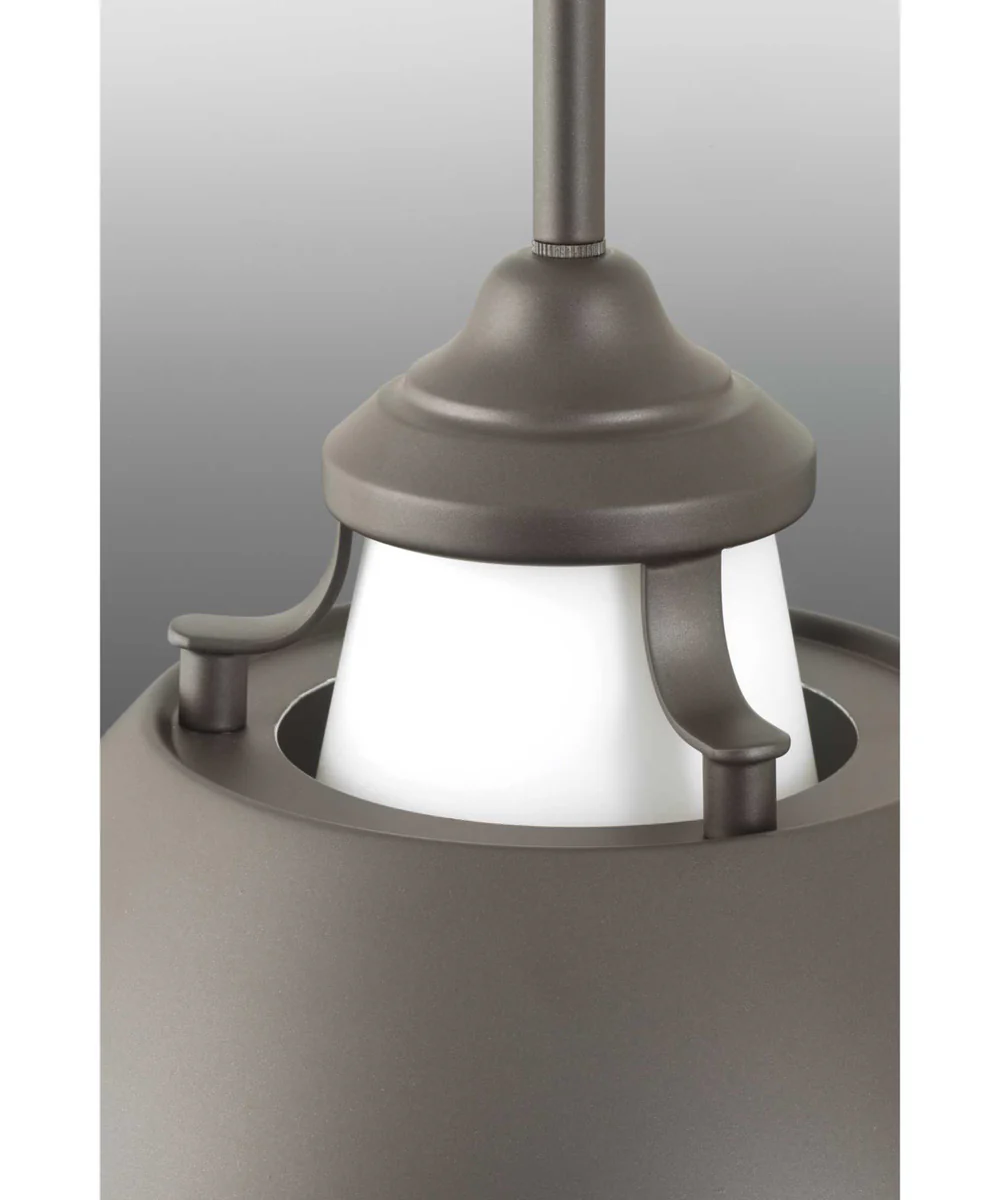 Carbon 1-Light Etched White Glass Mid-Century Modern Pendant Light Graphite - Image 5