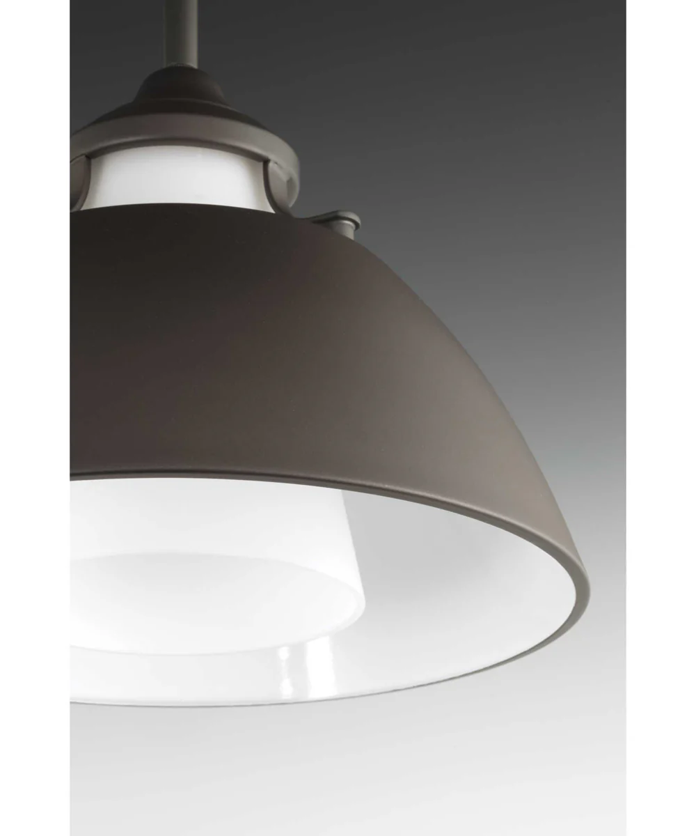 Carbon 1-Light Etched White Glass Mid-Century Modern Pendant Light Graphite - Image 7