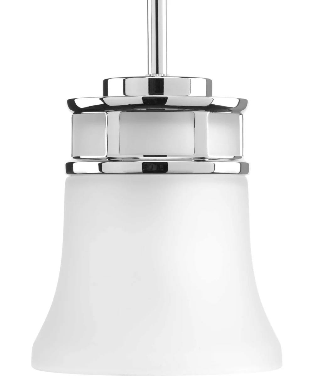 Cascadia 1-Light Etched Glass Coastal Mini-Pendant Light Polished Chrome
