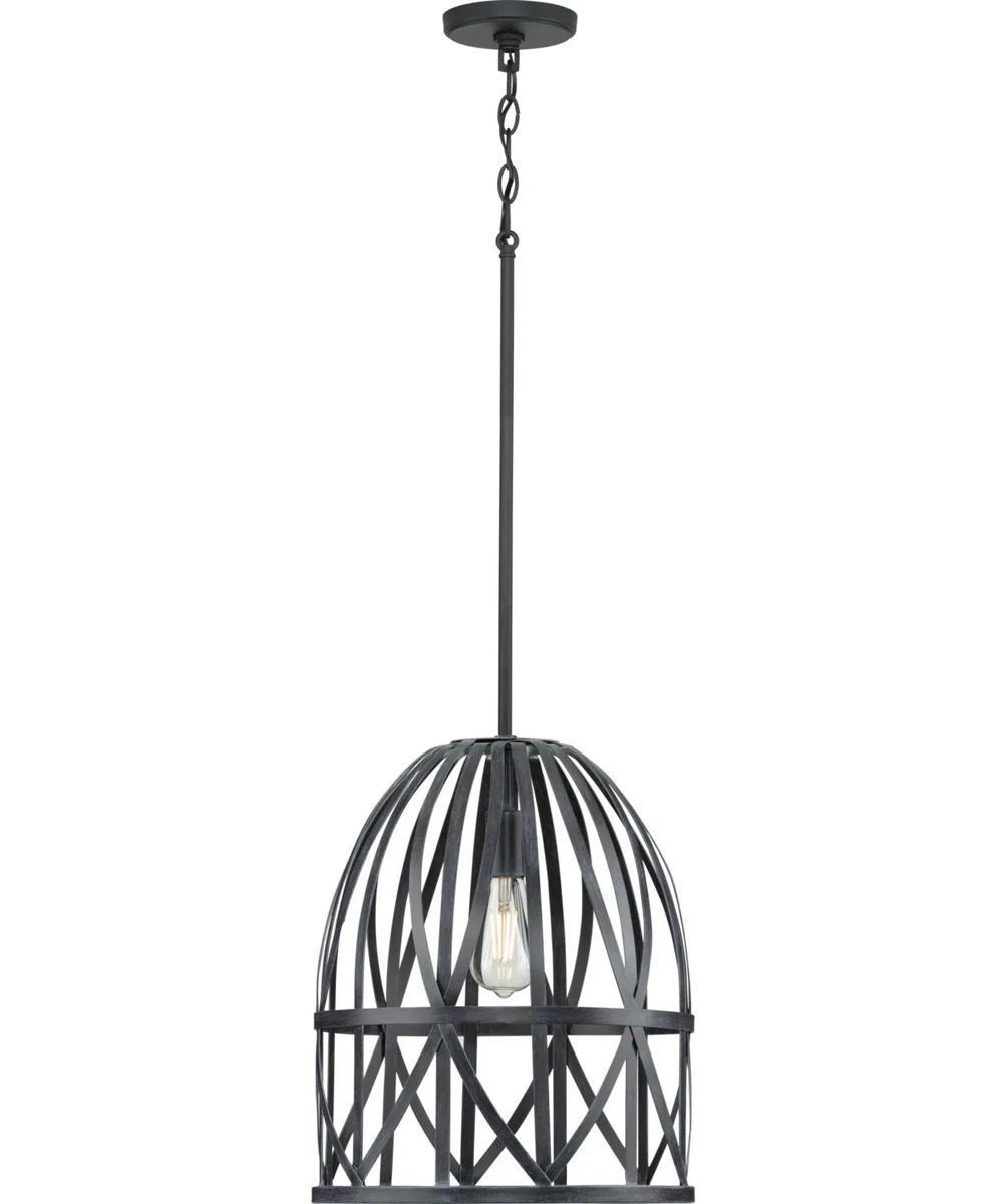 Chastain  1-Light Basket Farmhouse Pendant Light Cerused Black Oak - Image 6