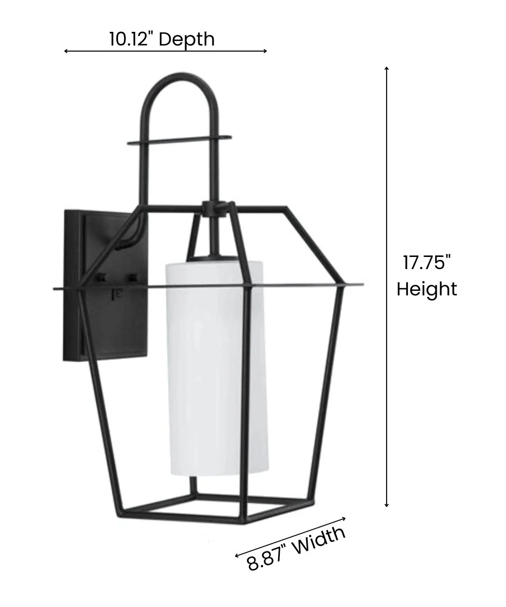 Chilton 1-Light 18"h Large Outdoor Wall Lantern Etched Opal Glass Textured Black Finish by Progress - Image 4