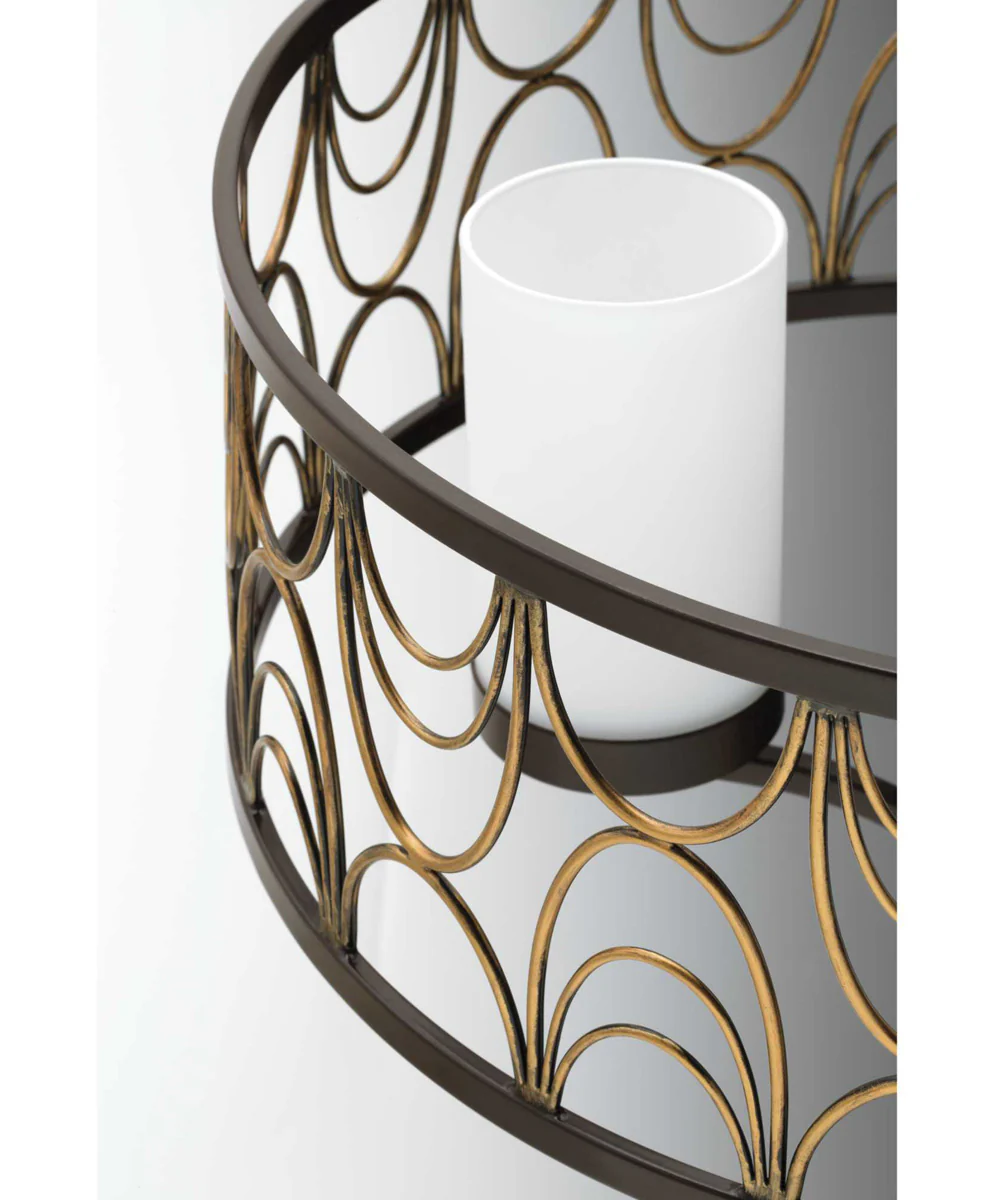 Cirrine 3-Light Etched White Glass Global Chandelier Light Antique Bronze - Image 7
