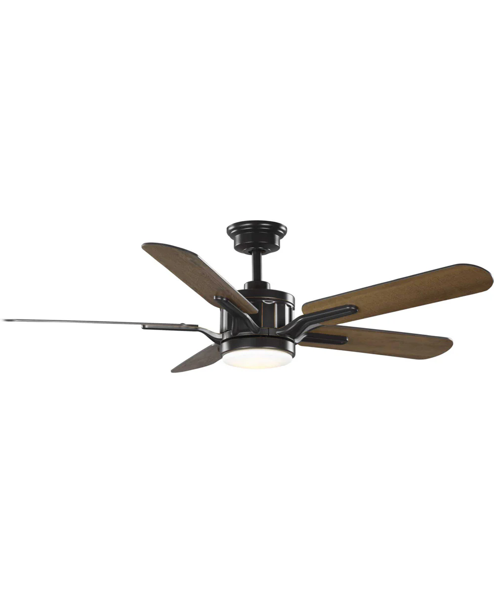 Claret 5-Blade Reversible Antique Wood/Chestnut 54-Inch LED Transitional Ceiling Fan Oil Rubbed Bronze - Image 4