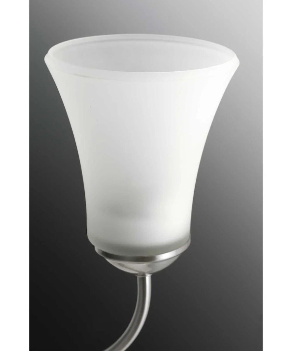 Classic 5-Light Etched Glass Traditional Chandelier Light Brushed Nickel - Image 4