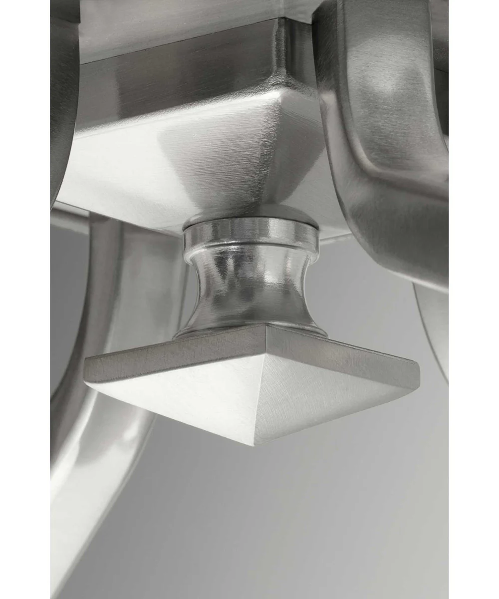 Clifton Heights 6-Light Etched Glass Craftsman Chandelier Light Brushed Nickel - Image 9