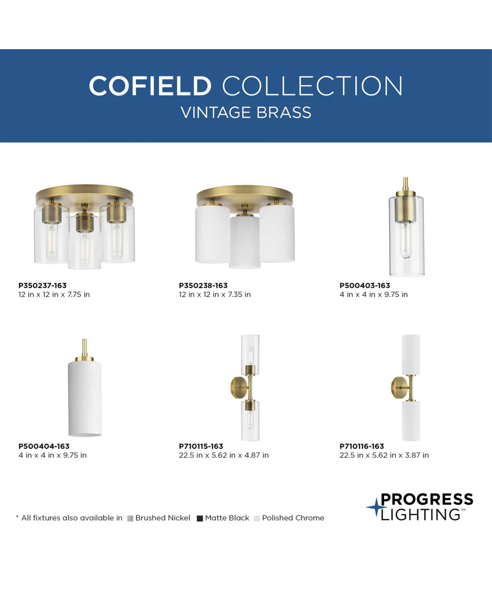 Cofield 1-Light Transitional Pendant Vintage Brass - Image 2