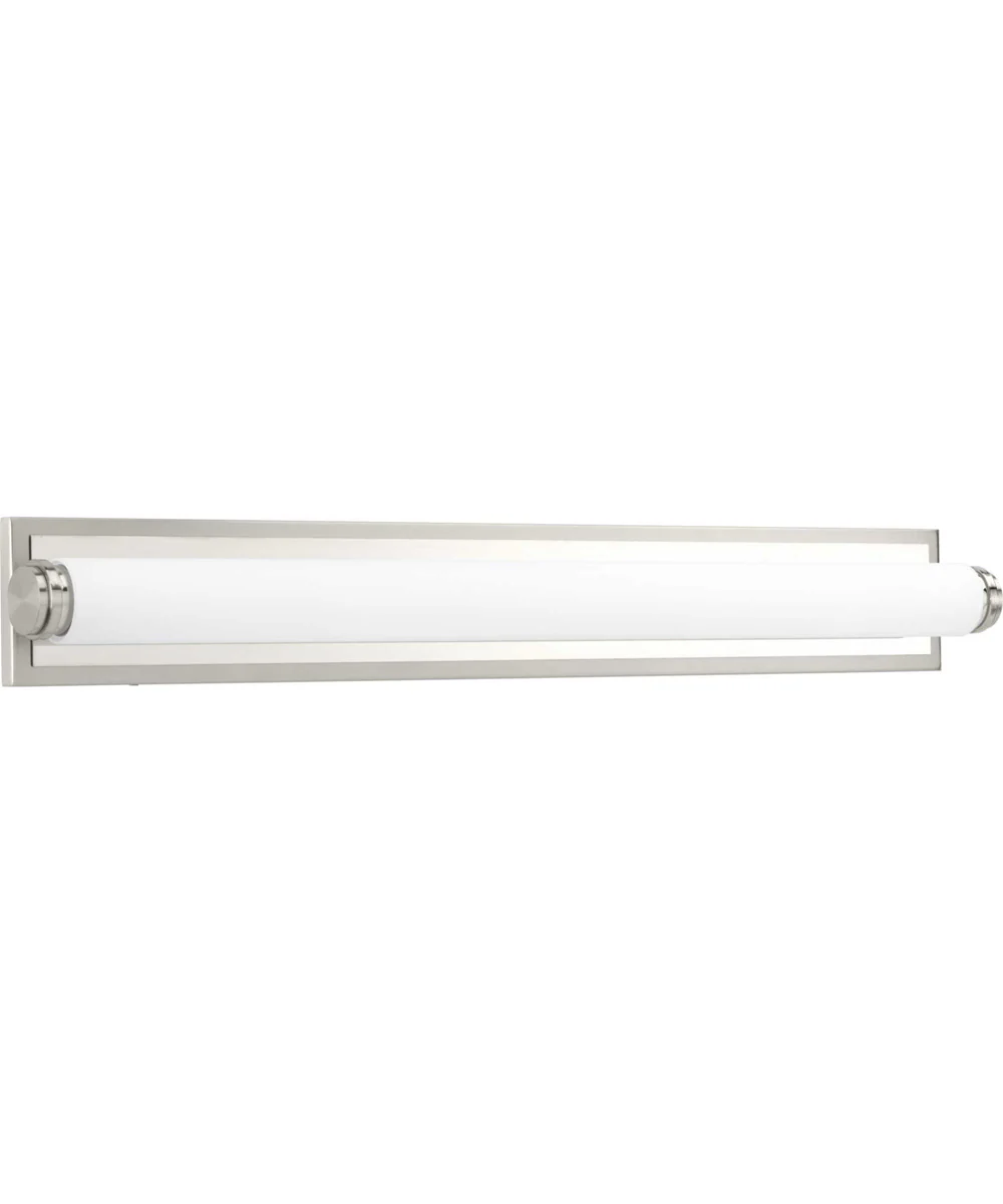 Concourse LED 36" Etched White Glass Modern Bath Vanity Light Brushed Nickel