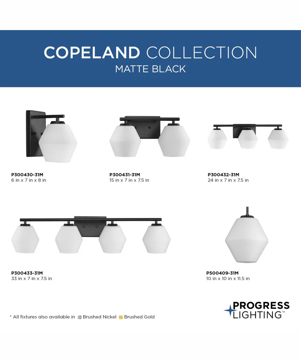 Copeland 3-Light Mid-Century Modern Vanity Light Matte Black - Image 3