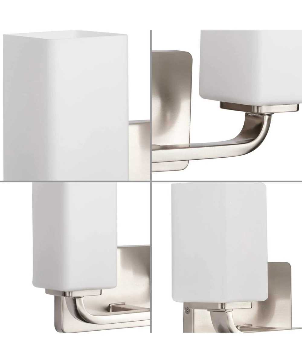 Cowan 2-Light Modern Etched Opal Glass Bath Vanity Light Brushed Nickel - Image 3