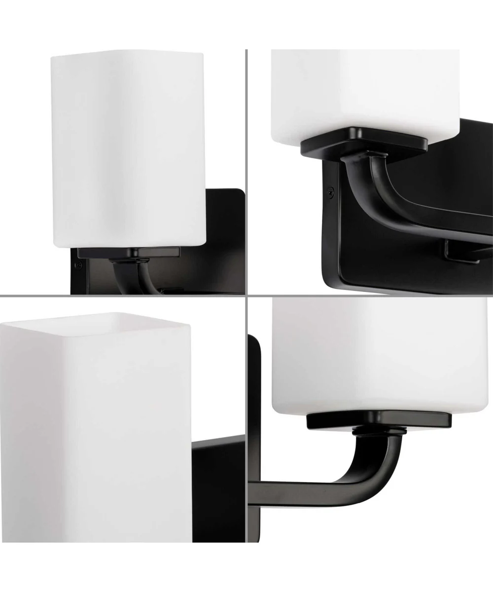 Cowan 2-Light Modern Etched Opal Glass Bath Vanity Light Matte Black - Image 4