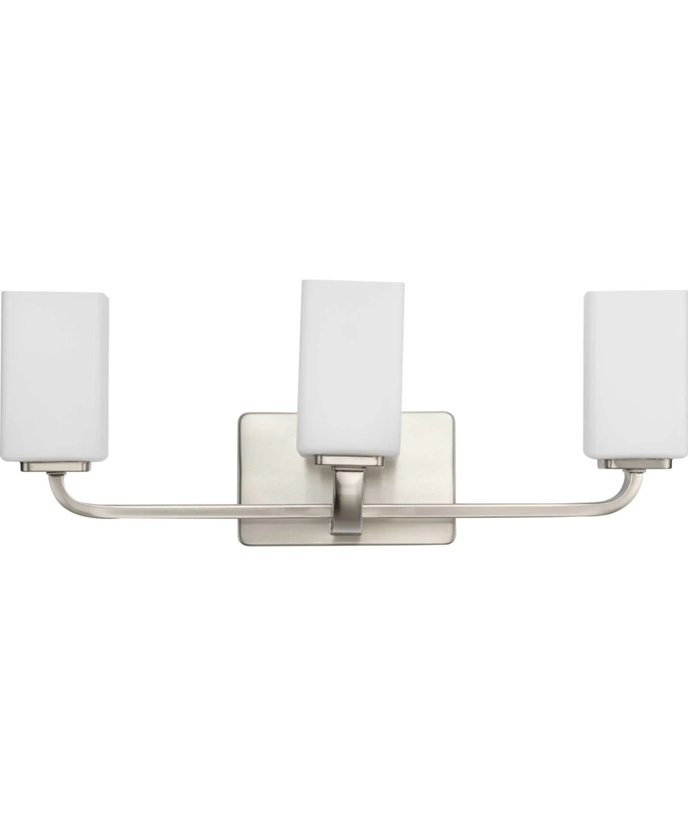 Cowan 3-Light Modern Etched Opal Glass Bath Vanity Light Brushed Nickel - Image 4