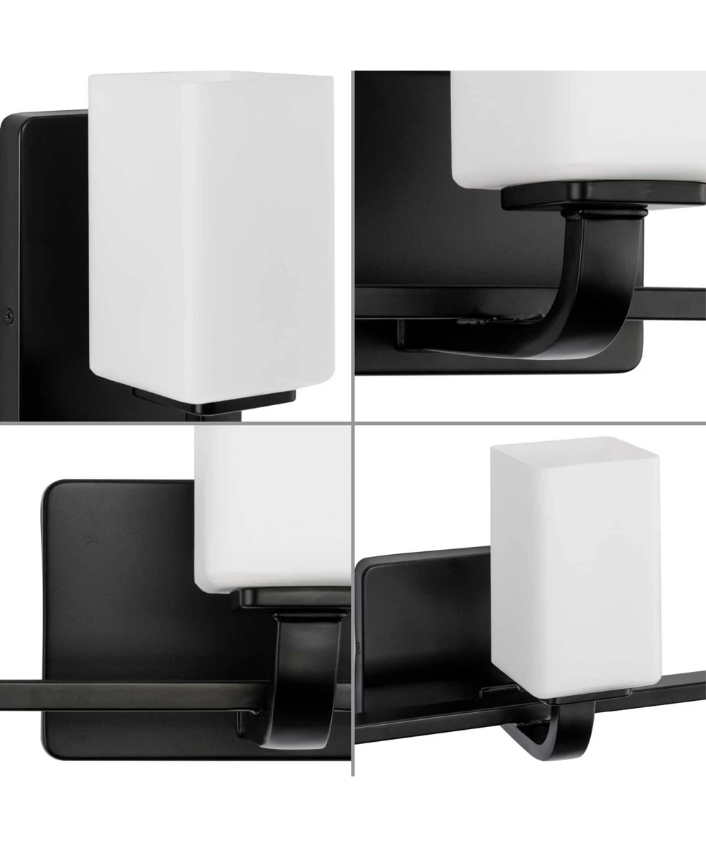 Cowan 3-Light Modern Etched Opal Glass Bath Vanity Light Matte Black - Image 5