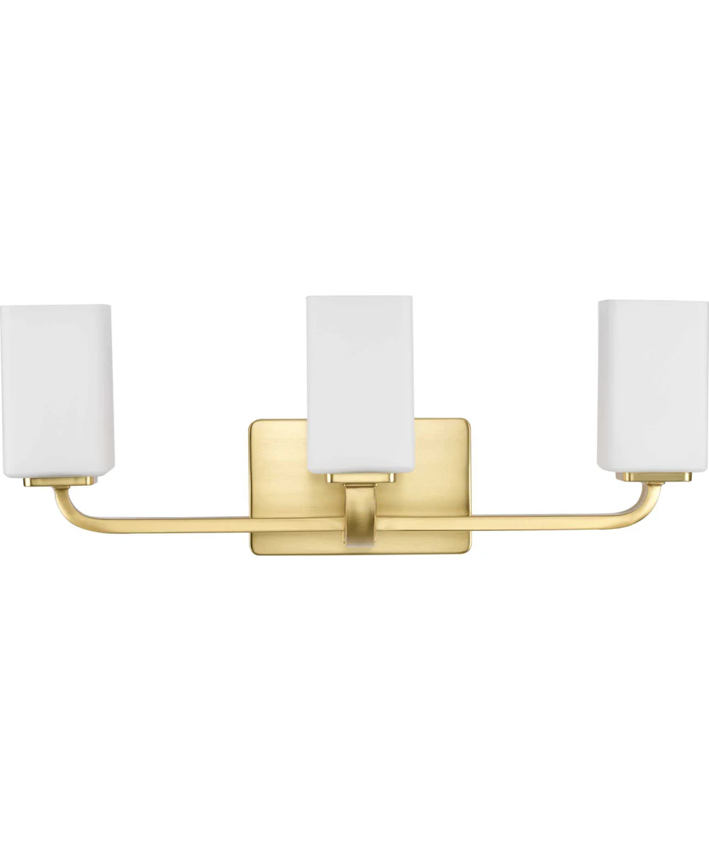 Cowan 3-Light Modern Etched Opal Glass Bath Vanity Light Satin Brass - Image 3