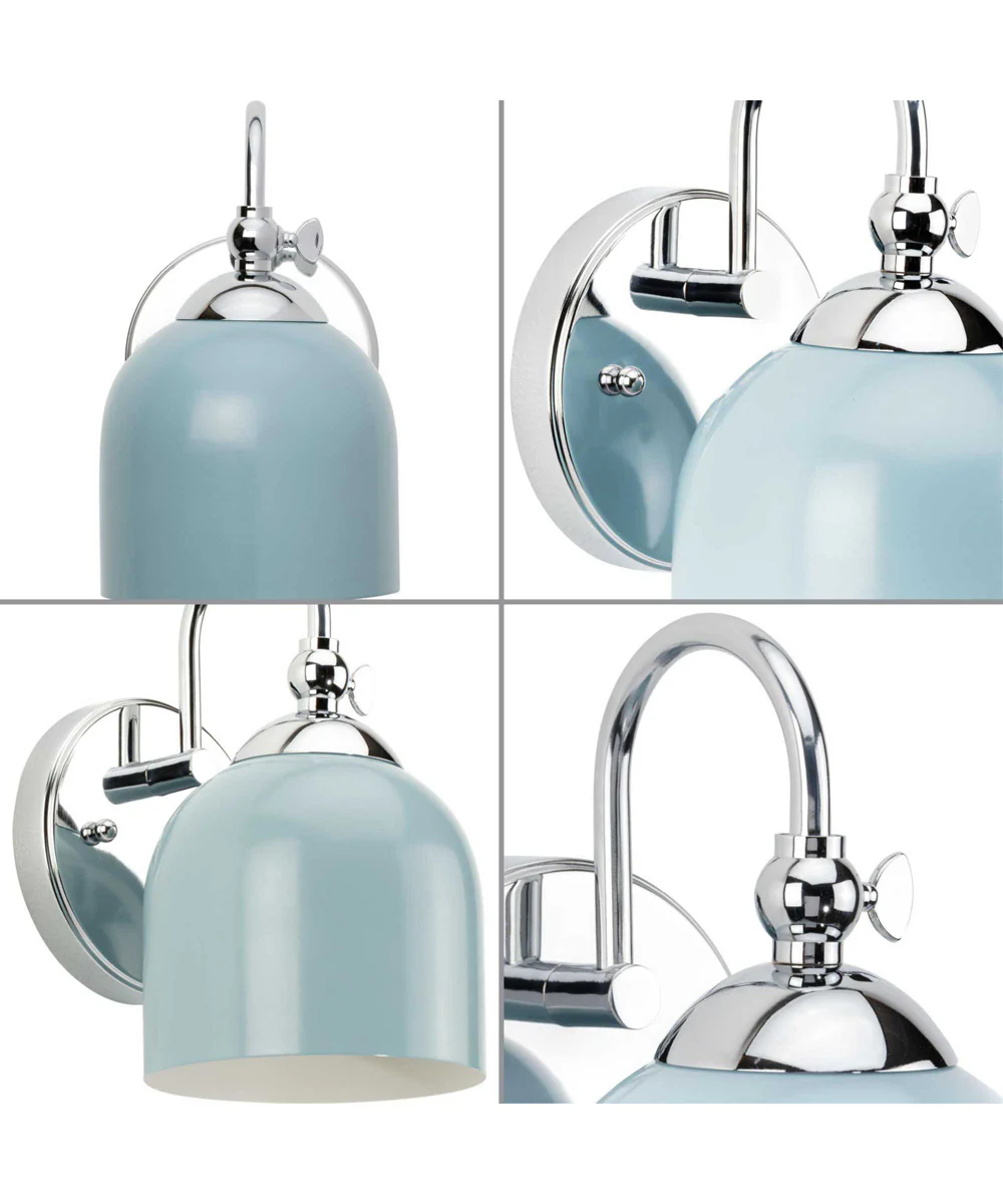 Dalton 1-Light Farmhouse Metal Shade Bath Vanity Light Polished Chrome - Image 4