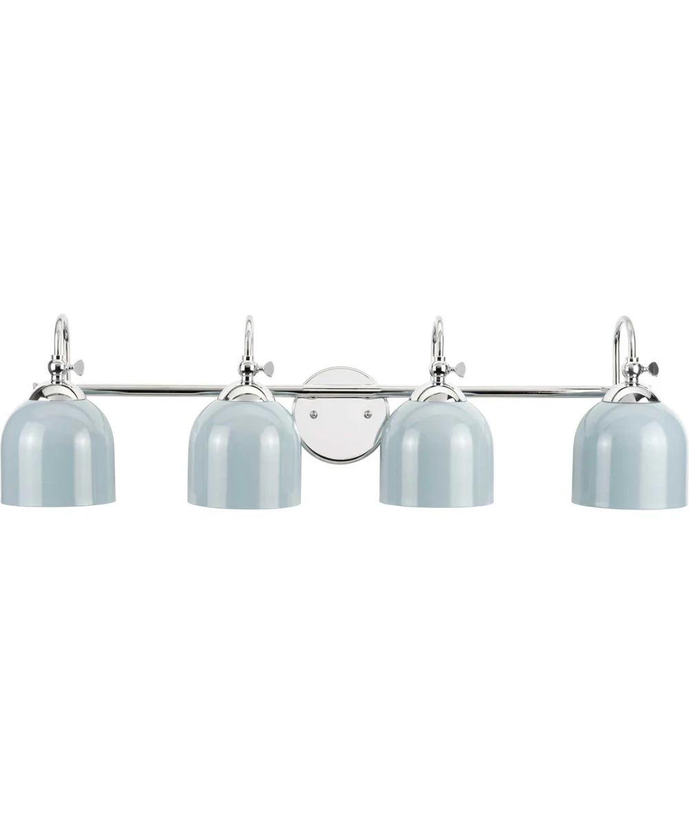 Dalton 4-Light Farmhouse Metal Shade Bath Vanity Light Polished Chrome - Image 2