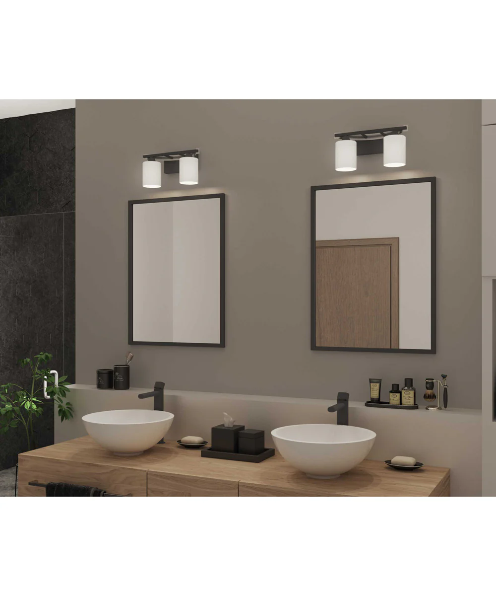 Dart 2-Light Etched Glass Modern Bath Vanity Light Graphite - Image 2