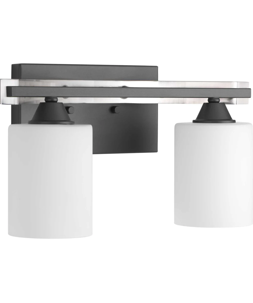 Dart 2-Light Etched Glass Modern Bath Vanity Light Graphite - Image 4
