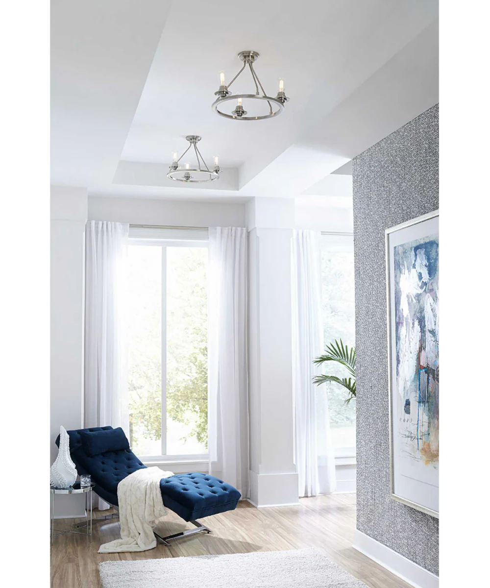 Debut 3-Light Semi-Flush Convertible Brushed Nickel - Image 2