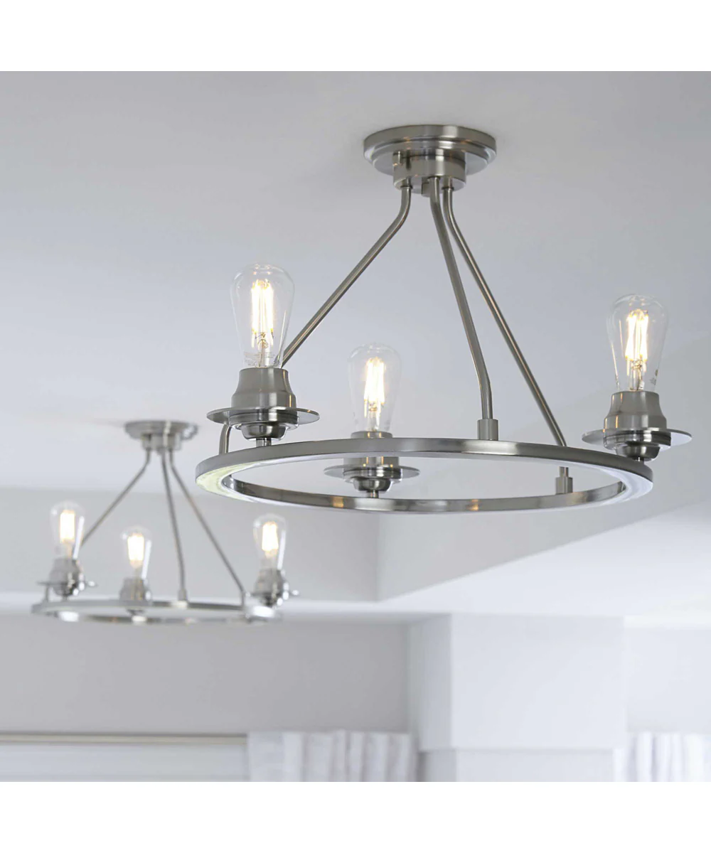 Debut 3-Light Semi-Flush Convertible Brushed Nickel - Image 3
