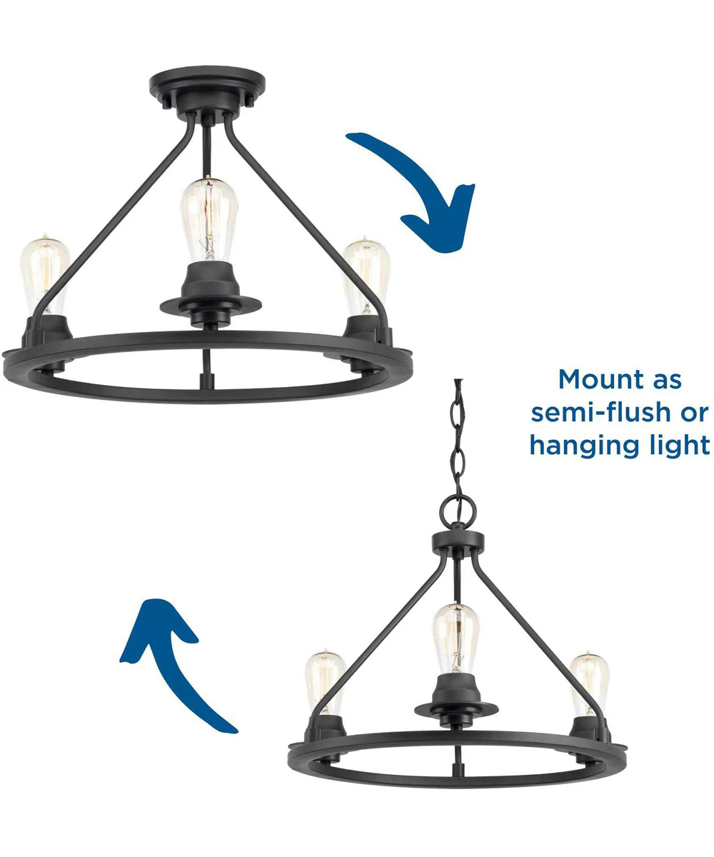 Debut 3-Light Semi-Flush Convertible Graphite - Image 13