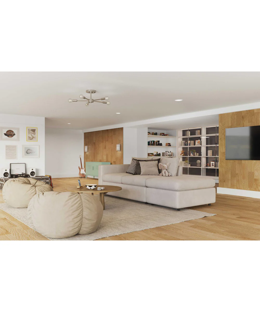 Delayne 5-Light Mid-Century Modern Semi-Flush Mount Light Brushed Nickel - Image 2