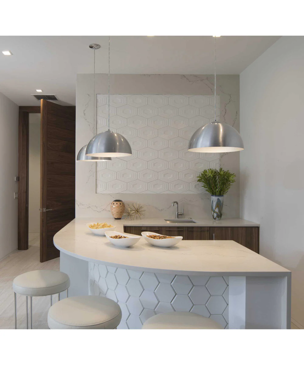 Dome 1-Light LED Pendant Satin Aluminum - Image 2