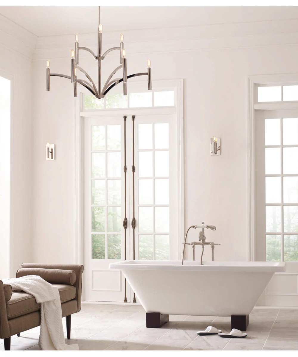 Draper 9-Light Luxe Chandelier Light Polished Nickel - Image 3