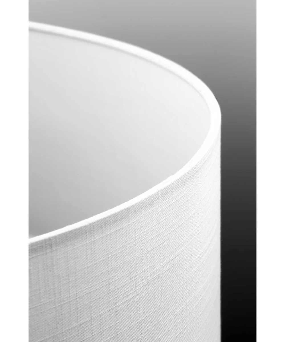 Drum Shade 5-Light White Textured Linen Shade Farmhouse Chandelier Light Brushed Nickel - Image 6