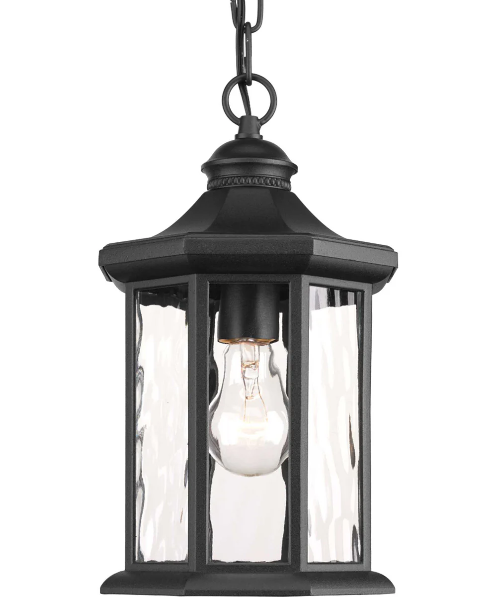 Edition 1-Light Hanging Lantern Textured Black