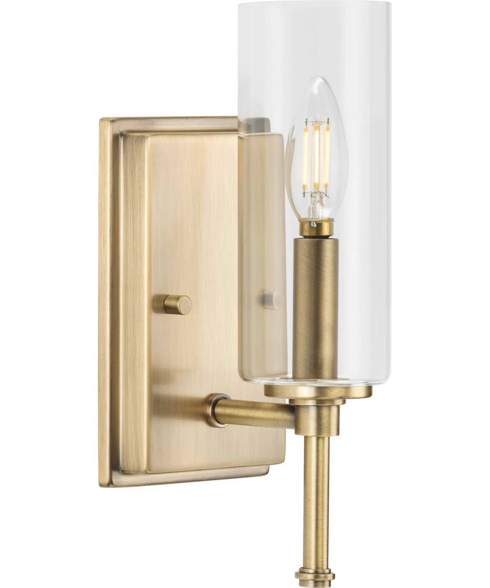 Elara 1-Light New Traditional Clear Glass Bath Vanity Light Vintage Brass - Image 6
