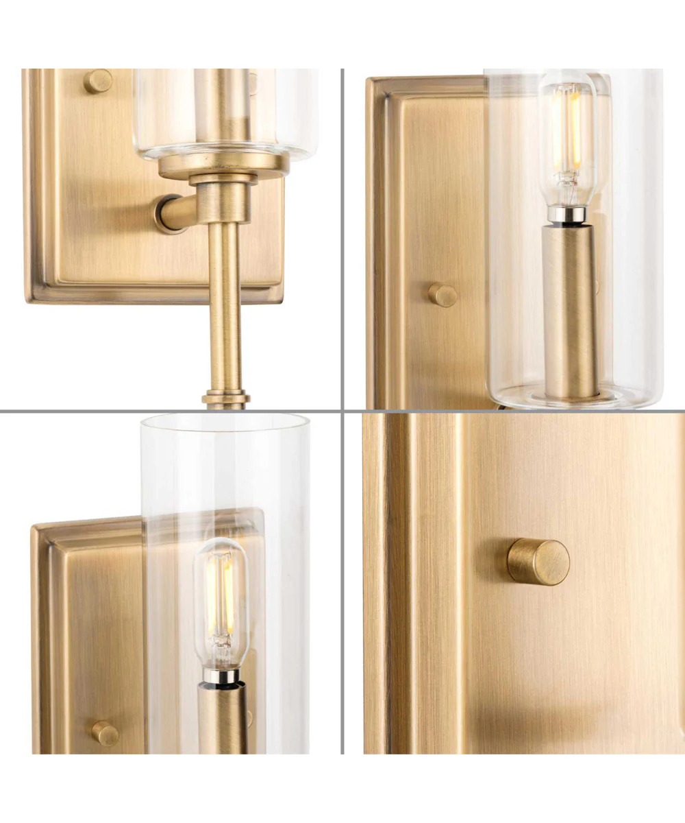 Elara 1-Light New Traditional Clear Glass Bath Vanity Light Vintage Brass - Image 7