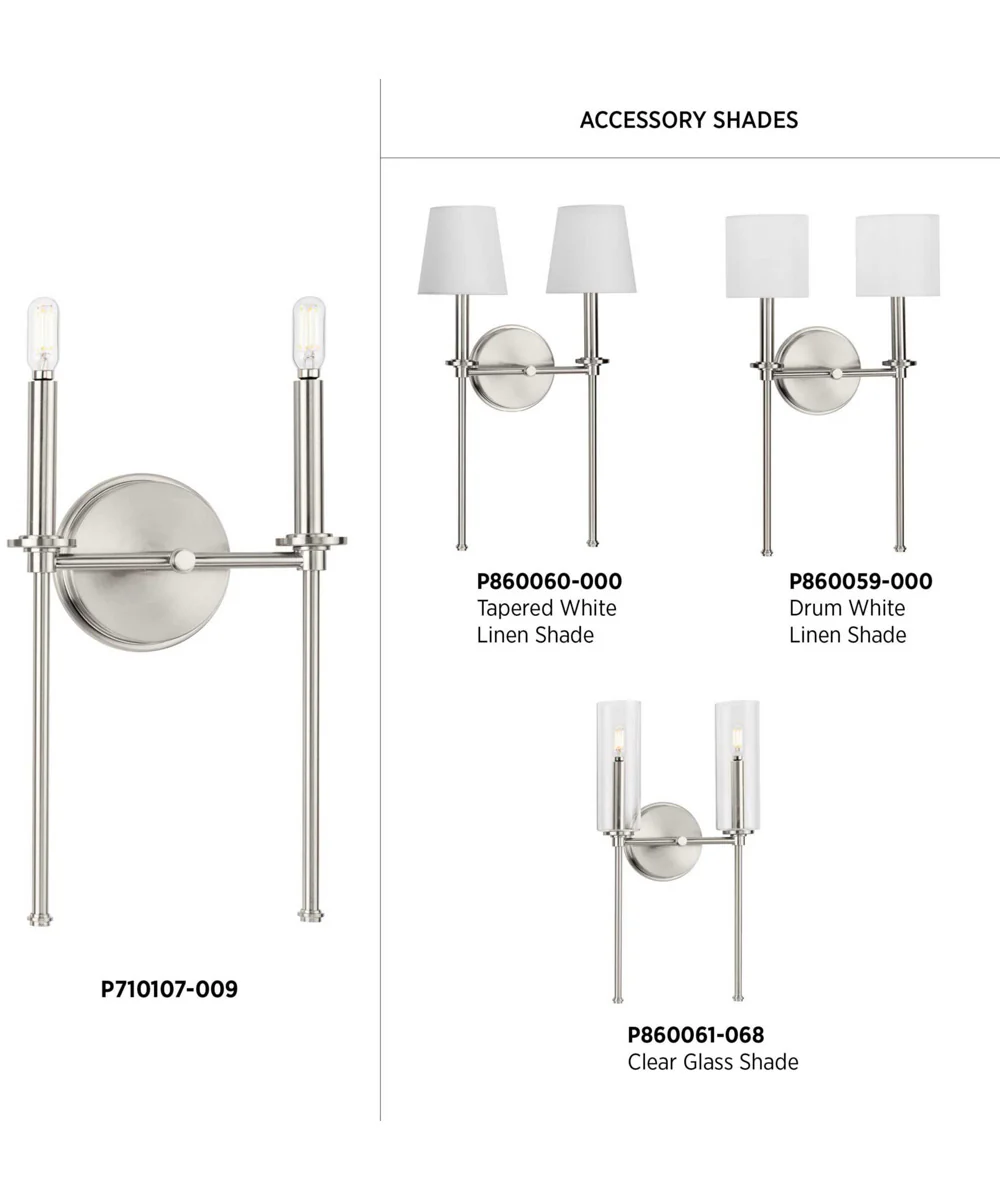 Elara 2-Light New Traditional Wall Light Brushed Nickel - Image 4