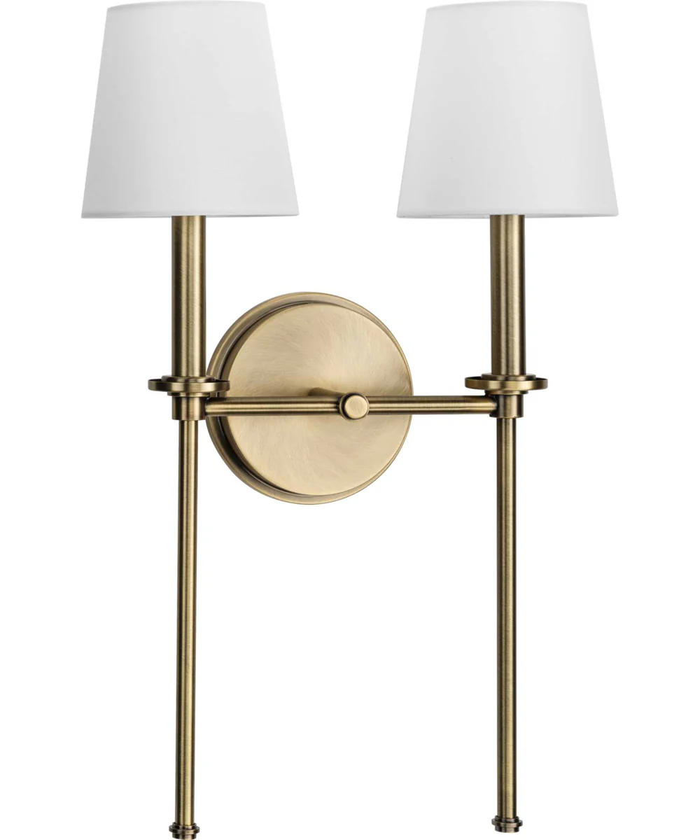 Elara 2-Light New Traditional Wall Light Vintage Brass - Image 3