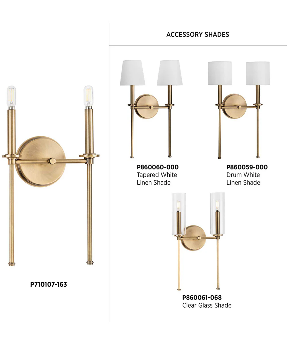 Elara 2-Light New Traditional Wall Light Vintage Brass - Image 7