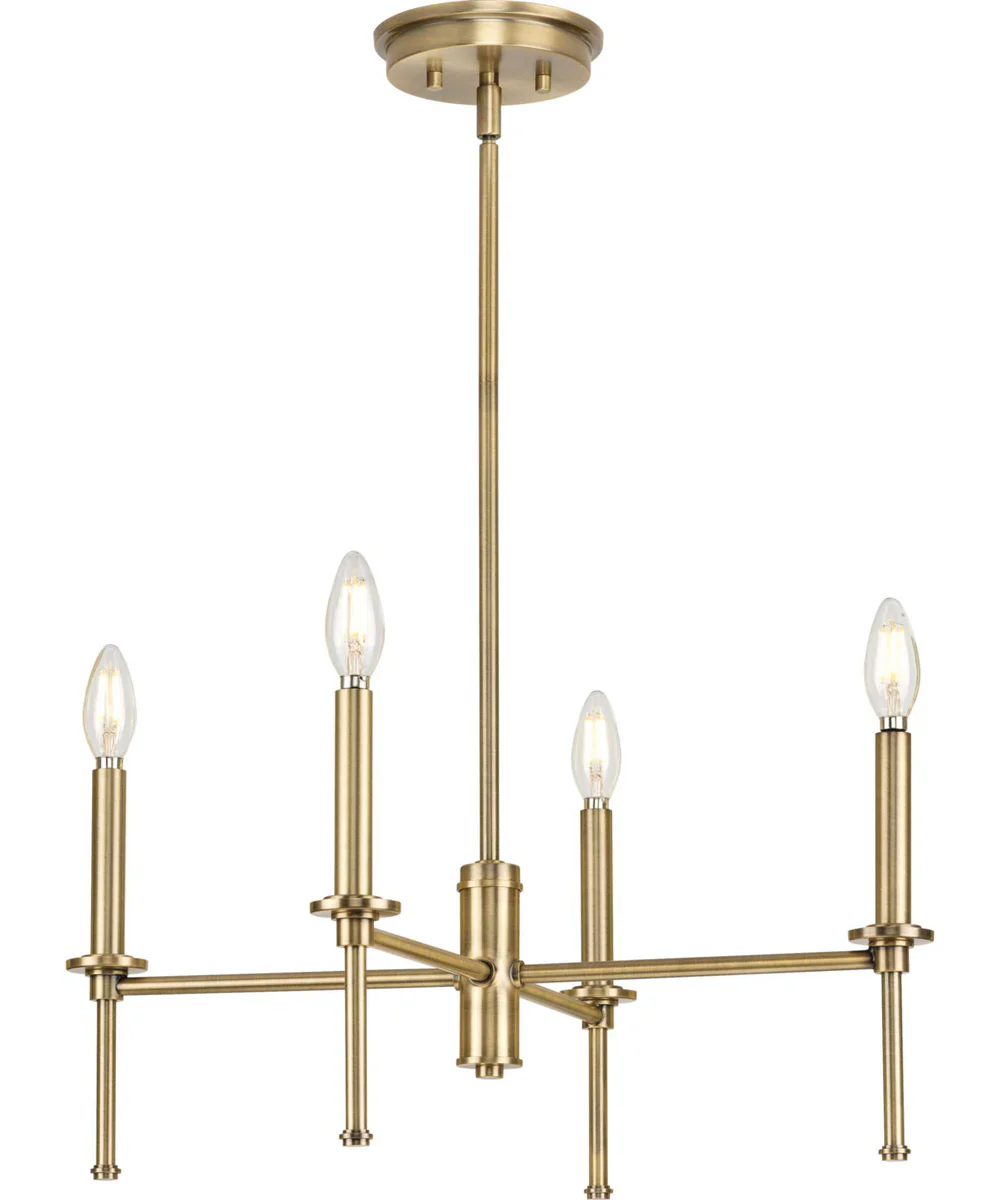 Elara 4-Light New Traditional  Chandelier Light Vintage Brass - Image 4