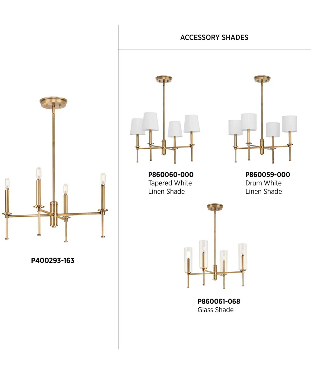 Elara 4-Light New Traditional  Chandelier Light Vintage Brass - Image 5