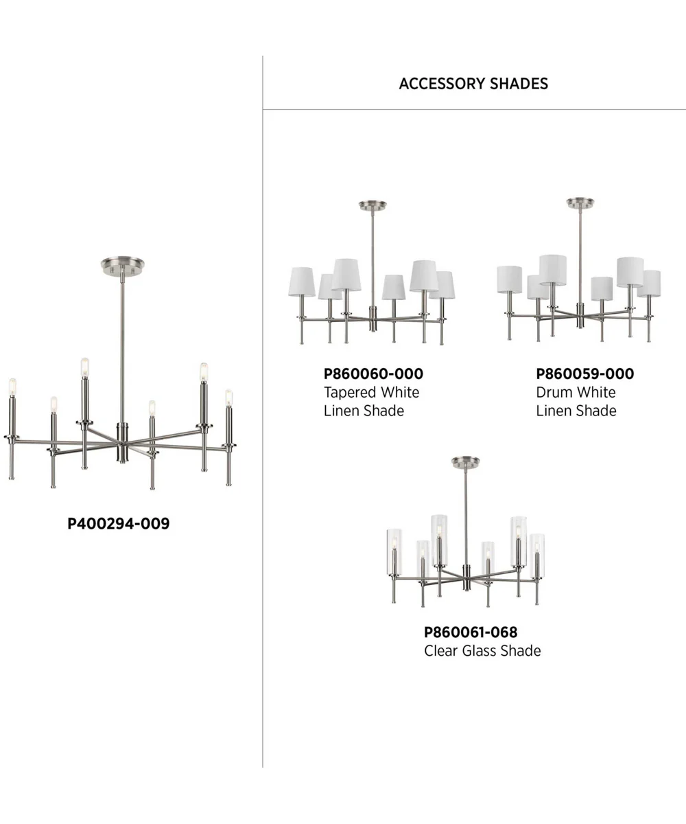 Elara 6-Light New Traditional  Chandelier Light Brushed Nickel - Image 7
