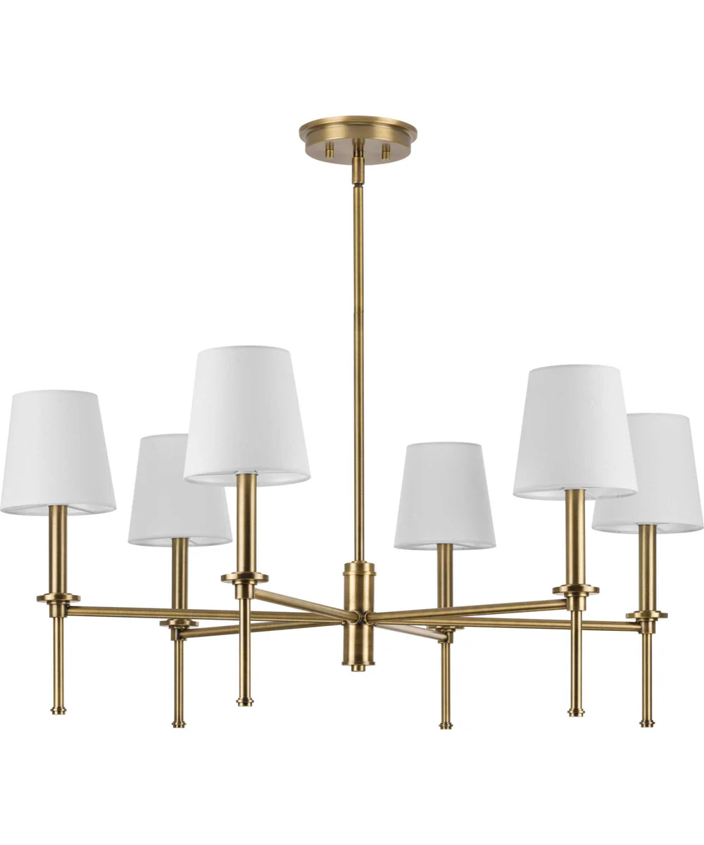 Elara 6-Light New Traditional  Chandelier Light Vintage Brass - Image 5