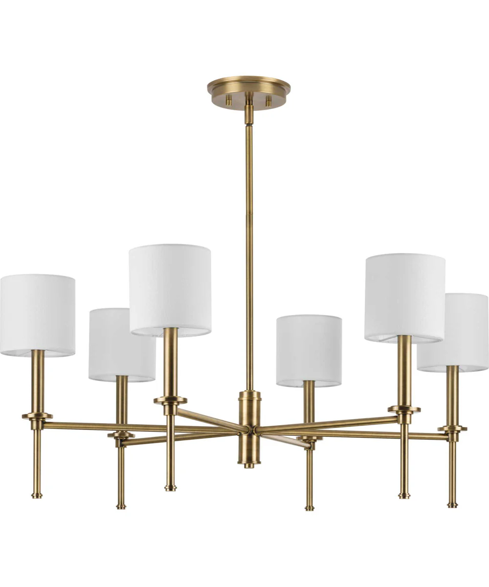Elara 6-Light New Traditional  Chandelier Light Vintage Brass - Image 6