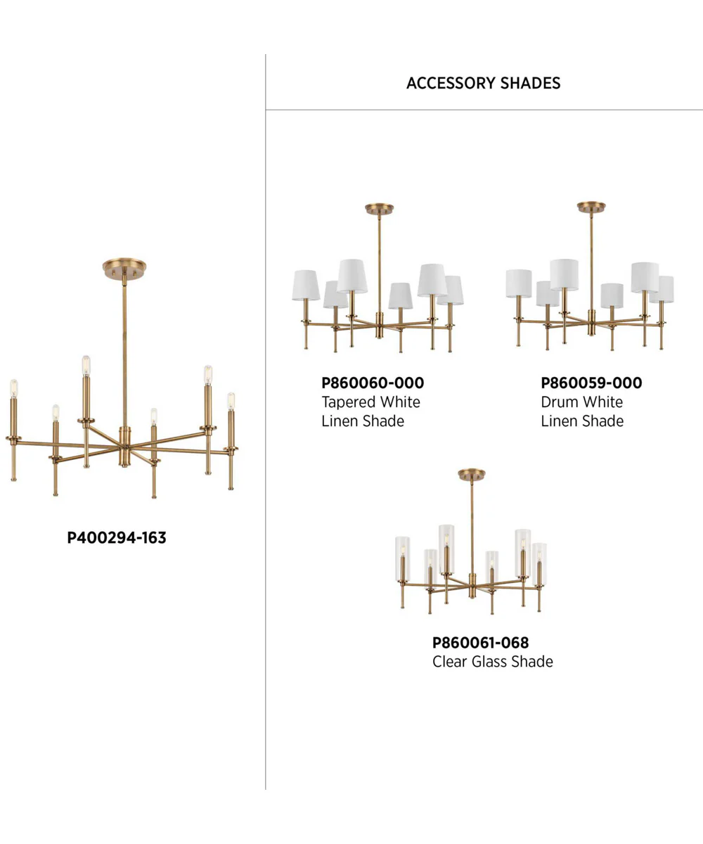 Elara 6-Light New Traditional  Chandelier Light Vintage Brass - Image 7