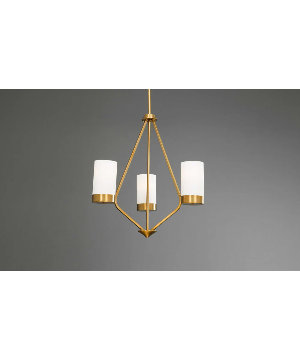 Elevate 3-Light Etched White Glass Mid-Century Modern Chandelier Light Brushed Bronze - Image 10