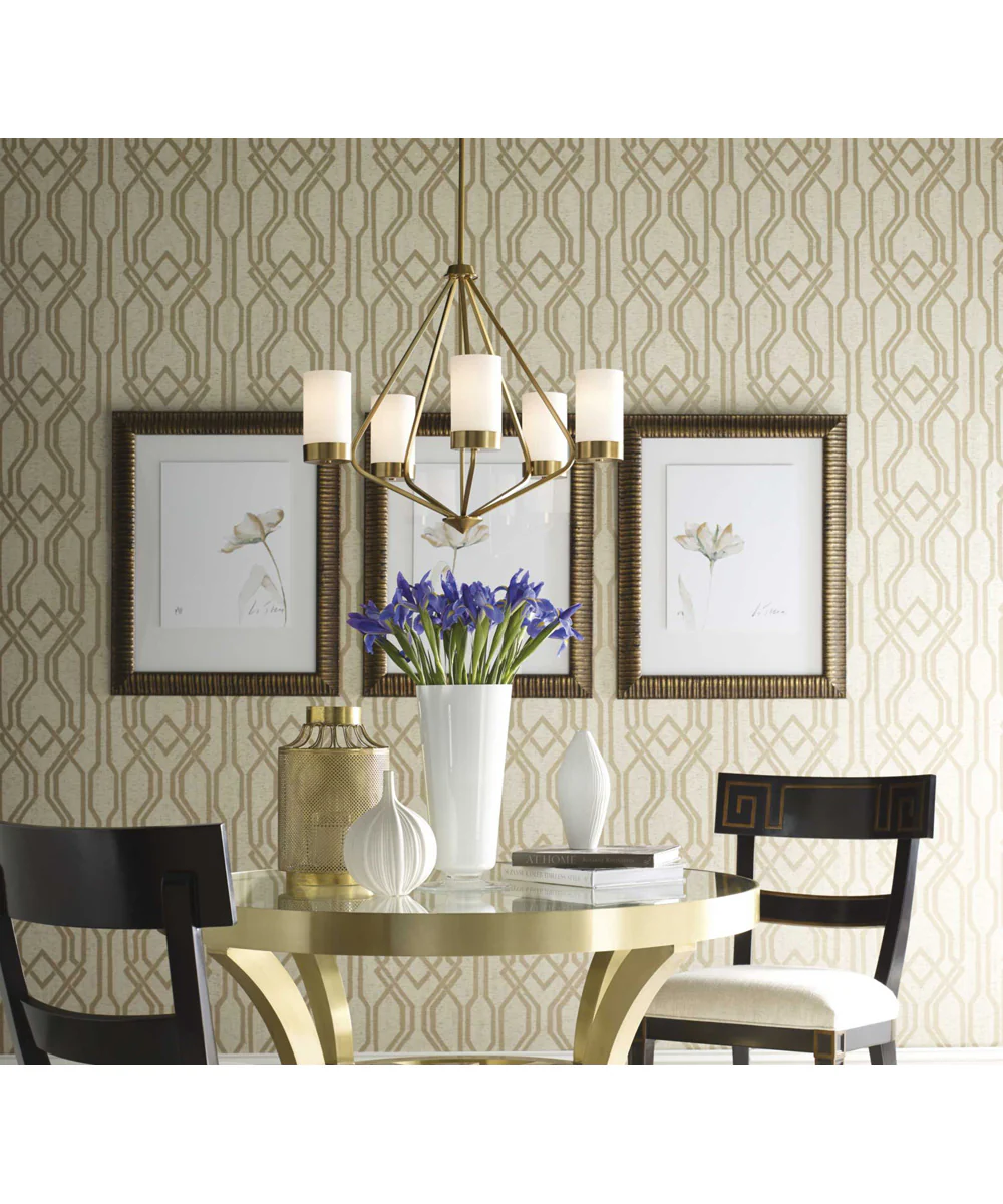 Elevate 3-Light Etched White Glass Mid-Century Modern Chandelier Light Brushed Bronze - Image 3