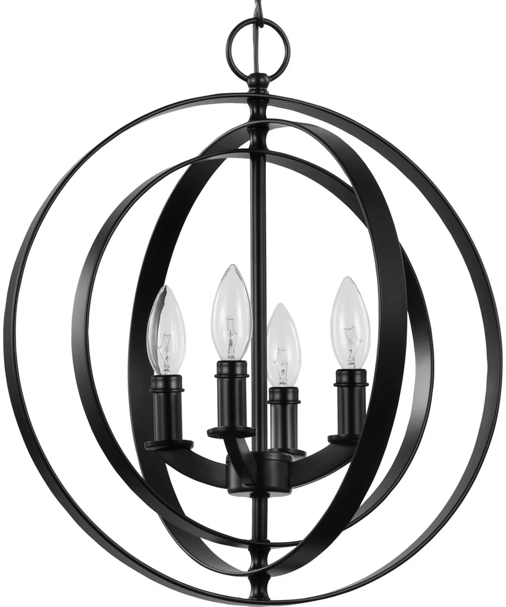 Equinox Black 4-Light Sphere Pendant Matte Black