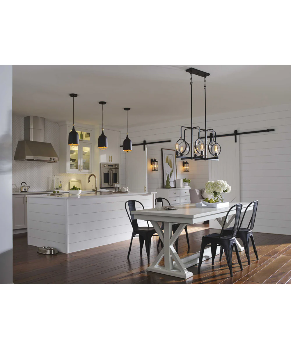 Era 1-Light Gold Global Pendant Light Matte Black - Image 3