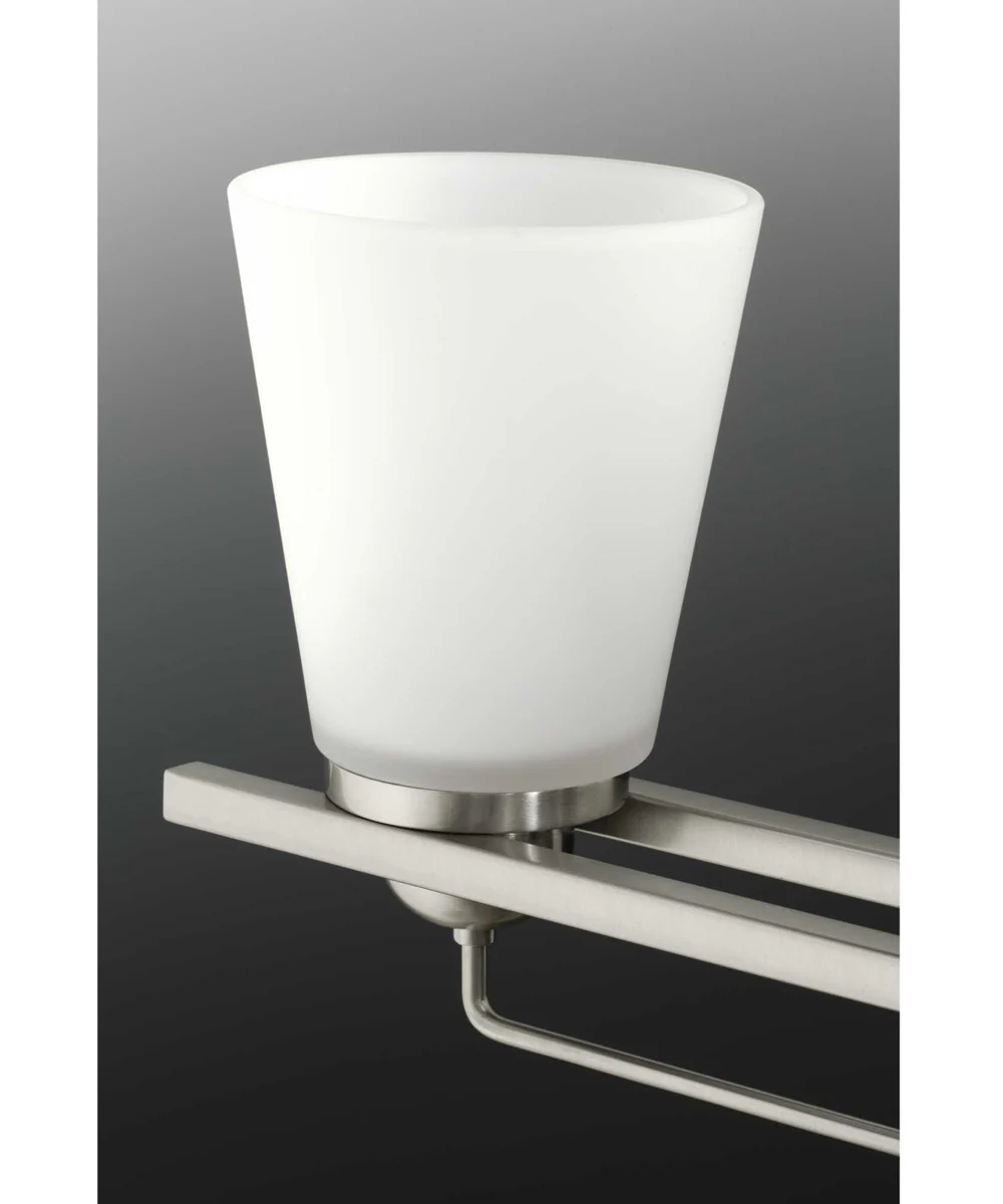 Flight 1-Light Etched Glass Coastal Bath Vanity Light Brushed Nickel - Image 2