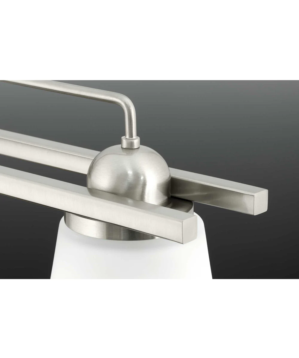 Flight 2-Light Etched Glass Coastal Bath Vanity Light Brushed Nickel - Image 3