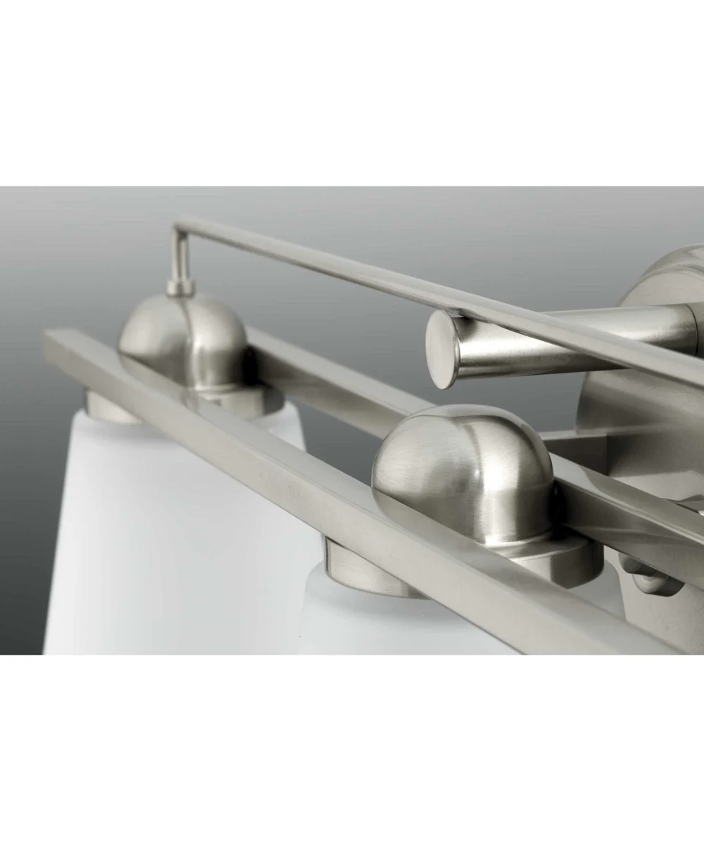 Flight 4-Light Etched Glass Coastal Bath Vanity Light Brushed Nickel - Image 3