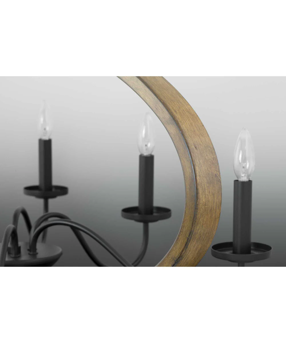 Fontayne 6-Light Farmhouse Chandelier Light Antique Bronze - Image 3